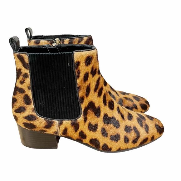 Talbots Leopard Calf Hair Ankle Boots - Picture 2 of 10